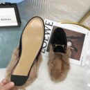 Gucci Princetown Velvet Fur Slipper Mules 448657Pre-Fall/Winter 2019 Collection, Black Women Shoes