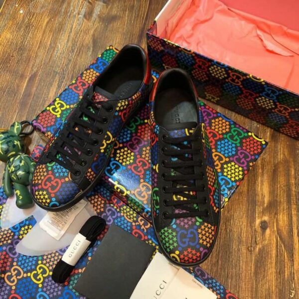 Gucci Psychedelic Ace Sneakers 610085Spring/Summer 2020 Collection, Black Women Shoes - Image 2