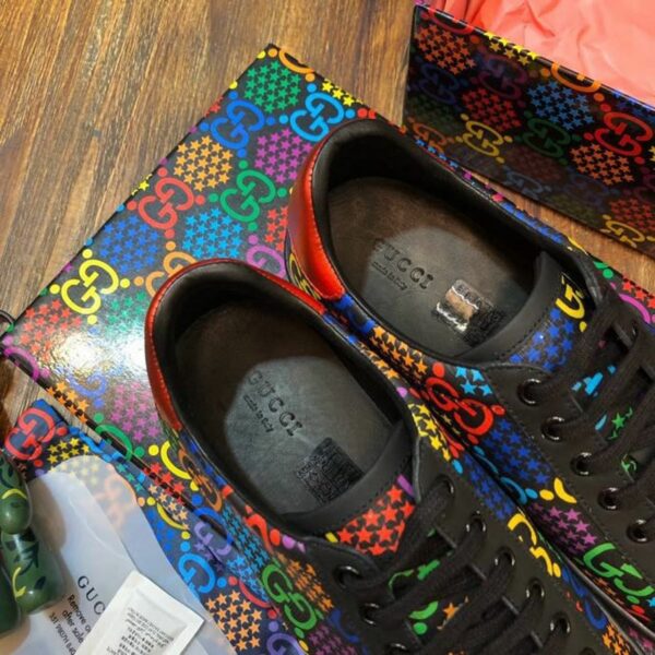 Gucci Psychedelic Ace Sneakers 610085Spring/Summer 2020 Collection, Black Women Shoes - Image 9