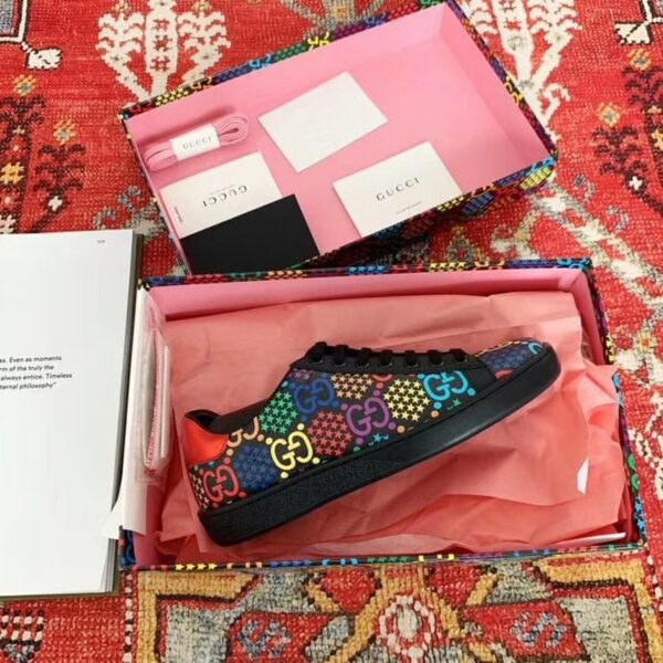 Gucci Psychedelic Sneakers ?610086Spring/Summer 2020 Collection, Black Women Shoes - Image 8