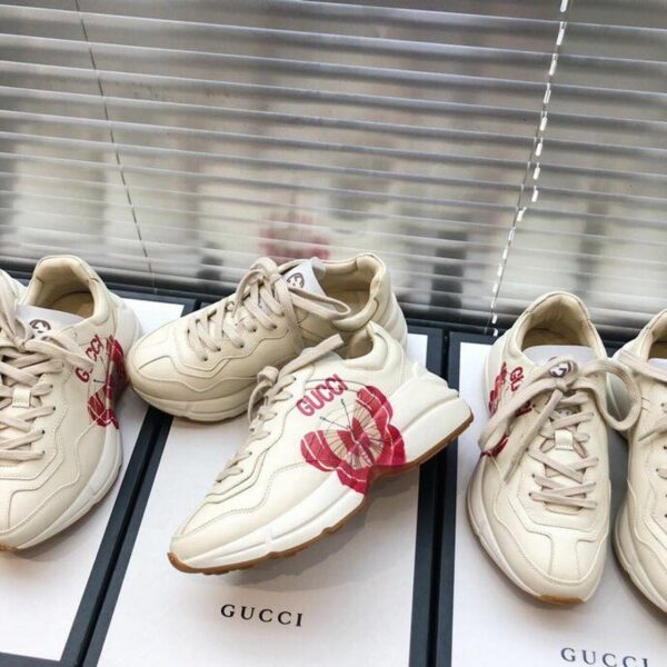 Gucci Rhyton Butterfly Unisex Dad SneakersSpring/Summer Collection White Women Shoes - Image 3