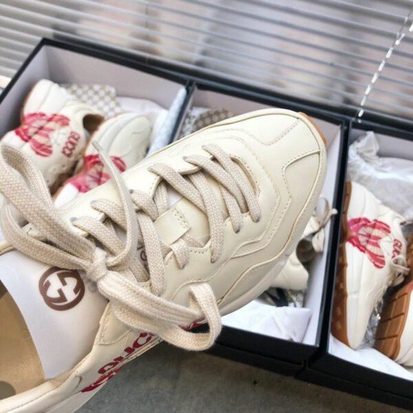 Gucci Rhyton Butterfly Unisex Dad SneakersSpring/Summer Collection White Women Shoes - Image 6