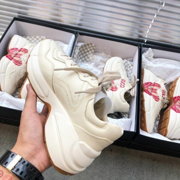 Gucci Rhyton Butterfly Unisex Dad SneakersSpring/Summer Collection White Women Shoes - Image 7