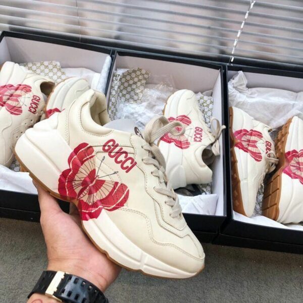 Gucci Rhyton Butterfly Unisex Dad SneakersSpring/Summer Collection White Women Shoes