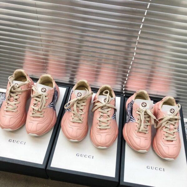 Gucci Rhyton Cat Unisex Dad SneakersSpring/Summer Collection Light Pink Women Shoes - Image 3