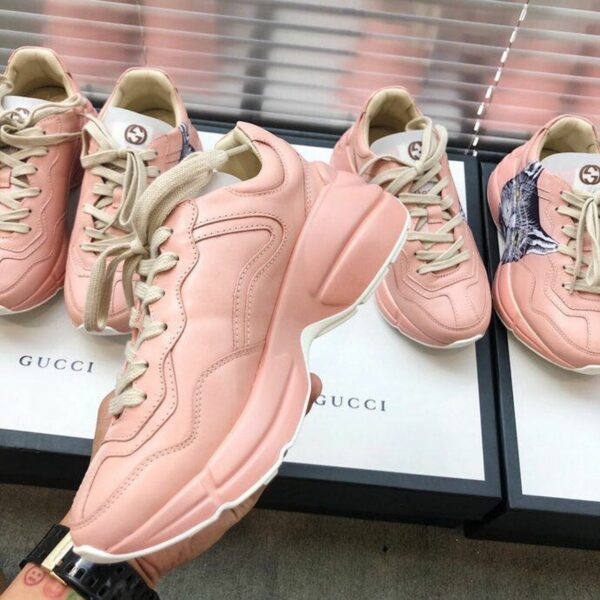 Gucci Rhyton Cat Unisex Dad SneakersSpring/Summer Collection Light Pink Women Shoes - Image 2