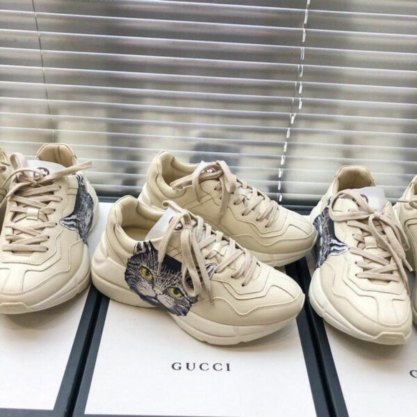 Gucci Rhyton Cat Unisex Dad SneakersSpring/Summer Collection Off White Women Shoes - Image 8