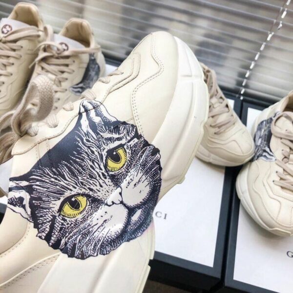 Gucci Rhyton Cat Unisex Dad SneakersSpring/Summer Collection Off White Women Shoes - Image 9