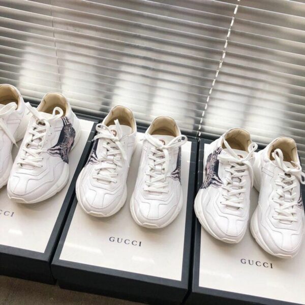 Gucci Rhyton Cat Unisex Dad SneakersSpring/Summer Collection White Women Shoes - Image 5
