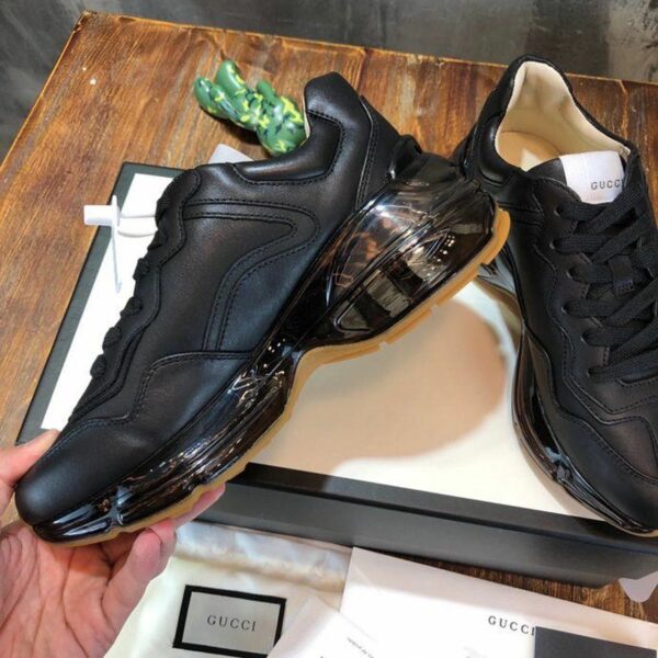 Gucci Rhyton Dad Transparent Sole SneakersSpring/Summer Collection Black Women Shoes - Image 9