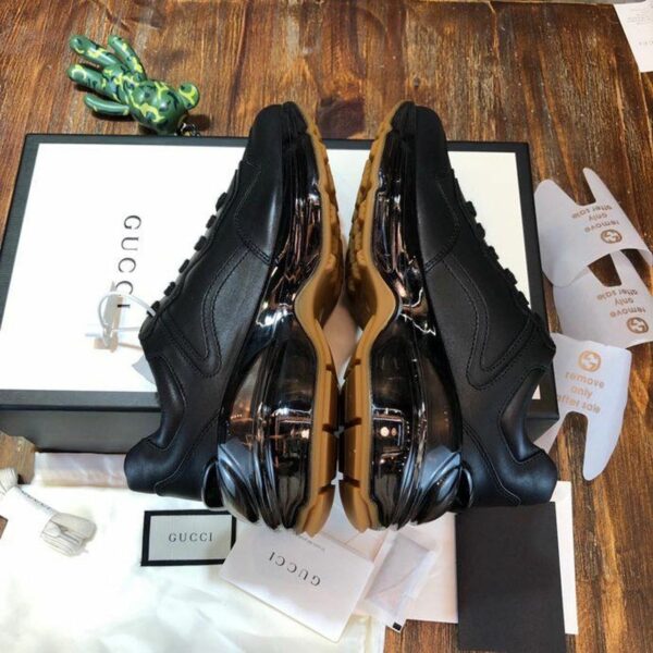 Gucci Rhyton Dad Transparent Sole SneakersSpring/Summer Collection Black Women Shoes - Image 4