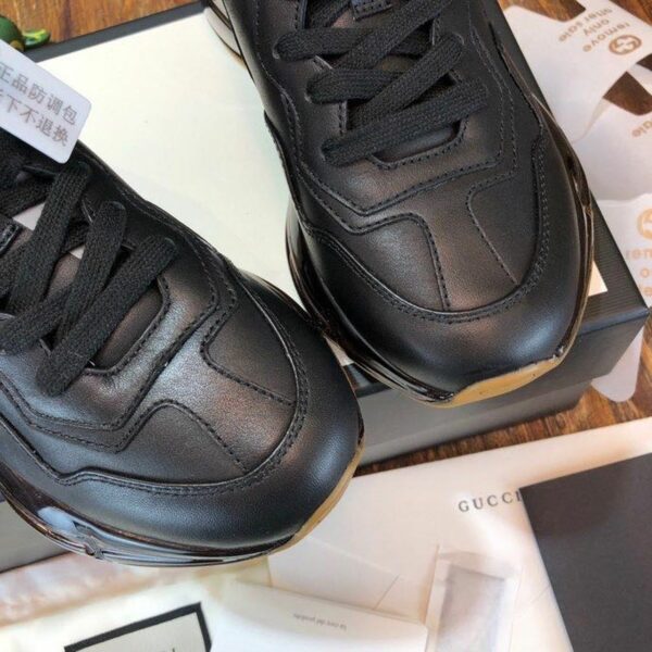 Gucci Rhyton Dad Transparent Sole SneakersSpring/Summer Collection Black Women Shoes - Image 6