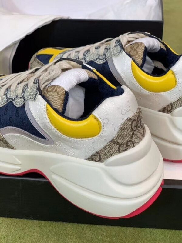 Gucci Rhyton Dad Unisex Sneakers 619891 Spring/Summer 2020 Collection, Beige/Ebony Women Shoes - Image 9