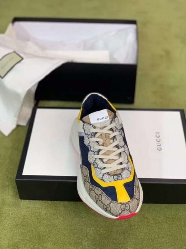 Gucci Rhyton Dad Unisex Sneakers 619891 Spring/Summer 2020 Collection, Beige/Ebony Women Shoes - Image 2