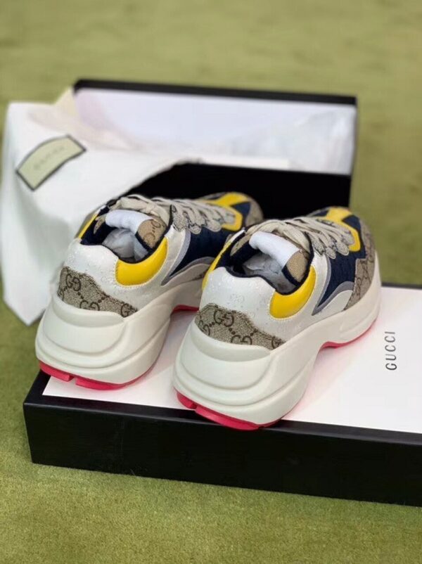 Gucci Rhyton Dad Unisex Sneakers 619891 Spring/Summer 2020 Collection, Beige/Ebony Women Shoes - Image 4