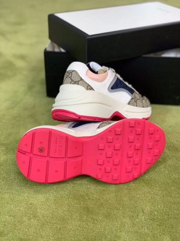 Gucci Rhyton Dad Unisex Sneakers 619891 Spring/Summer 2020 Collection, Beige/Ebony Women Shoes - Image 6