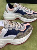 Gucci Rhyton Dad Unisex Sneakers 619891 Spring/Summer 2020 Collection, Beige/Ebony Women Shoes