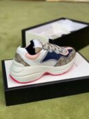 Gucci Rhyton Dad Unisex Sneakers 619891 Spring/Summer 2020 Collection, Beige/Ebony Women Shoes