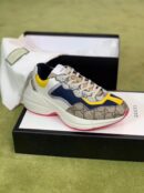 Gucci Rhyton Dad Unisex Sneakers 619891 Spring/Summer 2020 Collection, Beige/Ebony Women Shoes