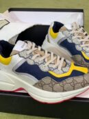 Gucci Rhyton Dad Unisex Sneakers 619891 Spring/Summer 2020 Collection, Beige/Ebony Women Shoes