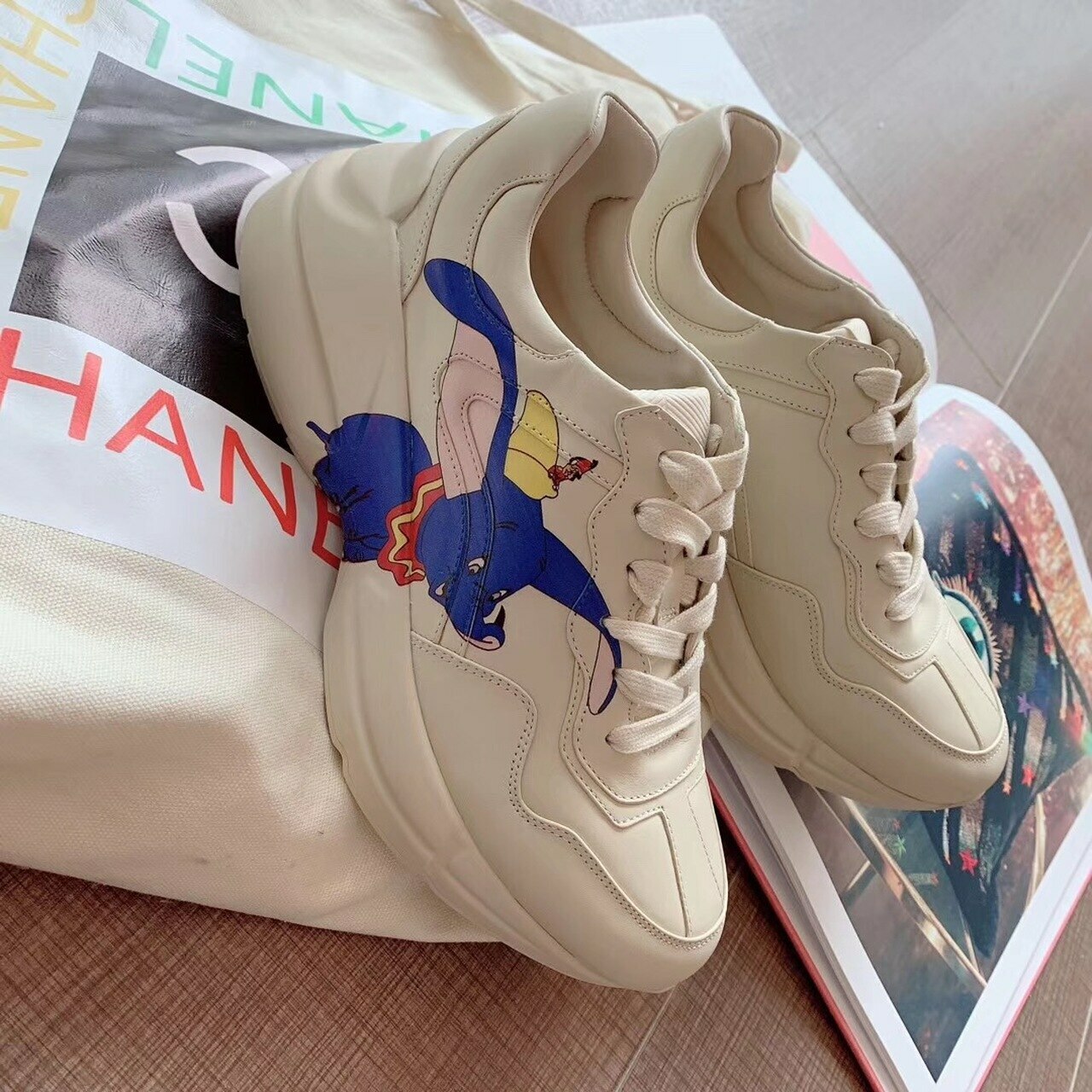 Gucci Rhyton Dumbo Unisex Dad SneakersSpring/Summer Collection White Women Shoes