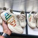 Gucci Rhyton Glitter Logo Unisex Dad SneakersSpring/Summer Collection Off White/Multicolor Women Shoes