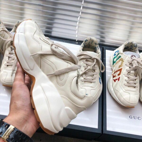 Gucci Rhyton Glitter Logo Unisex Dad SneakersSpring/Summer Collection Off White/Multicolor Women Shoes - Image 2