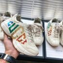 Gucci Rhyton Glitter Logo Unisex Dad SneakersSpring/Summer Collection Off White/Multicolor Women Shoes