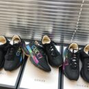 Gucci Rhyton Gucci Logo Unisex Dad SneakersSpring/Summer Collection Black Women Shoes