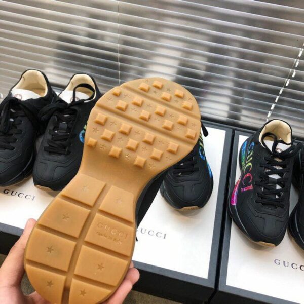 Gucci Rhyton Gucci Logo Unisex Dad SneakersSpring/Summer Collection Black Women Shoes - Image 3