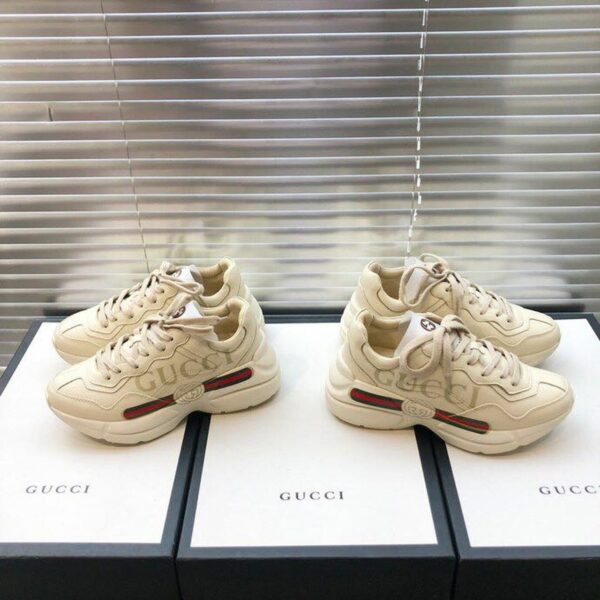 Gucci Rhyton Gucci Logo Unisex Dad SneakersSpring/Summer Collection Off White Women Shoes - Image 7