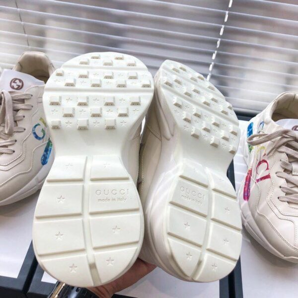 Gucci Rhyton Gucci Logo Unisex Dad SneakersSpring/Summer Collection Off White Women Shoes - Image 3
