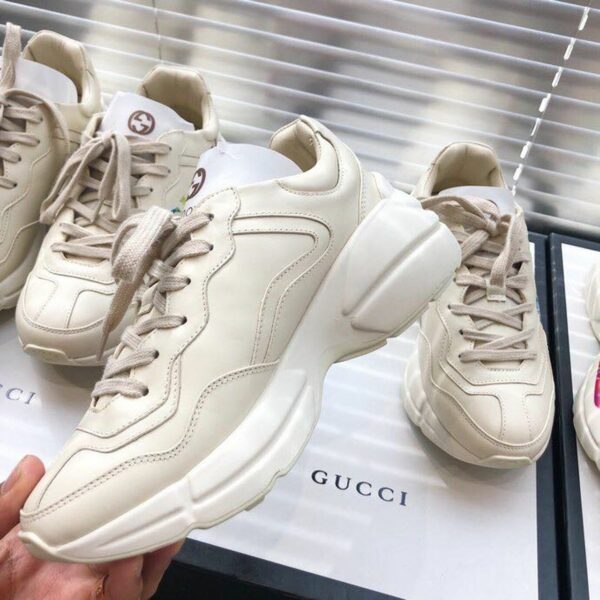 Gucci Rhyton Gucci Logo Unisex Dad SneakersSpring/Summer Collection Off White Women Shoes - Image 4