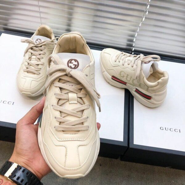 Gucci Rhyton Gucci Logo Unisex Dad SneakersSpring/Summer Collection Off White Women Shoes - Image 5
