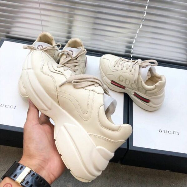 Gucci Rhyton Gucci Logo Unisex Dad SneakersSpring/Summer Collection Off White Women Shoes - Image 2