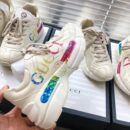 Gucci Rhyton Gucci Logo Unisex Dad SneakersSpring/Summer Collection Off White Women Shoes