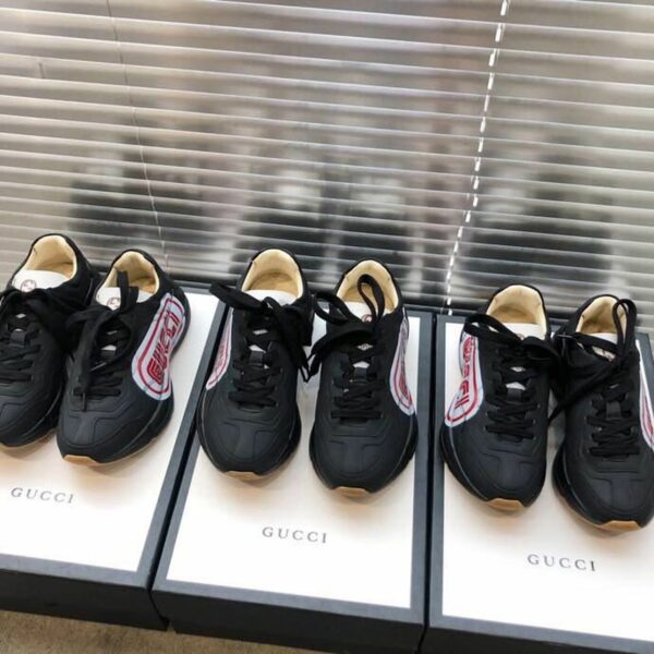 Gucci Rhyton Gucci Stamp Unisex Dad Sneakers 524991Spring/Summer 2019 Collection, Black Women Shoes - Image 5