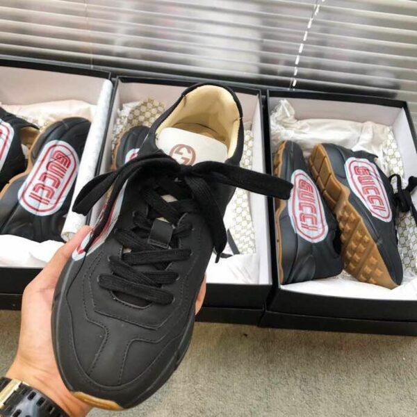 Gucci Rhyton Gucci Stamp Unisex Dad Sneakers 524991Spring/Summer 2019 Collection, Black Women Shoes - Image 2