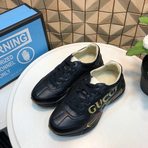 Gucci Rhyton Logo Dad Sneakers 552851Spring/Summer 2019 Collection, Black Women Shoes - Image 3