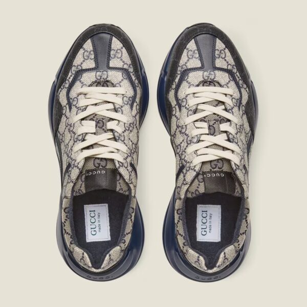 Gucci Rhyton Men's Sneaker Beige And Blue Size 7 - 11.5 US - Image 3