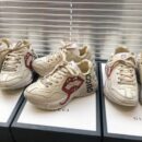 Gucci Rhyton Open Lips Unisex Dad SneakersSpring/Summer Collection Off White/Red Women Shoes