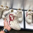 Gucci Rhyton Open Lips Unisex Dad SneakersSpring/Summer Collection Off White/Red Women Shoes