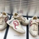 Gucci Rhyton Open Lips Unisex Dad SneakersSpring/Summer Collection Off White/Red Women Shoes