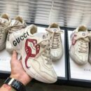 Gucci Rhyton Open Lips Unisex Dad SneakersSpring/Summer Collection Off White/Red Women Shoes