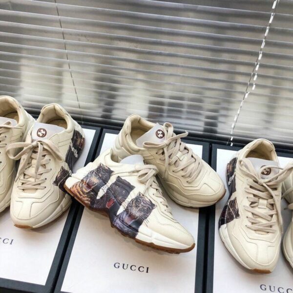 Gucci Rhyton Panther Unisex Dad Sneakers ??524991Spring/Summer 2019 Collection, Off White/Black Women Shoes - Image 7