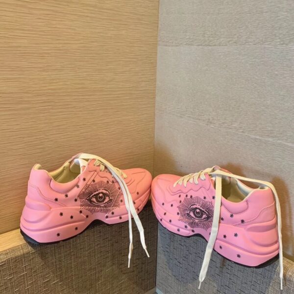 Gucci Rhyton Sneakers with Eye 576963Spring/Summer 2019 Collection, Pink Women Shoes - Image 2