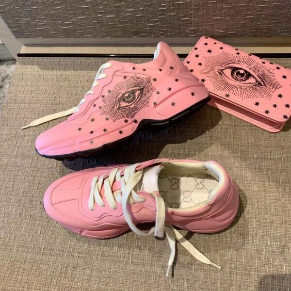 Gucci Rhyton Sneakers with Eye 576963Spring/Summer 2019 Collection, Pink Women Shoes - Image 8