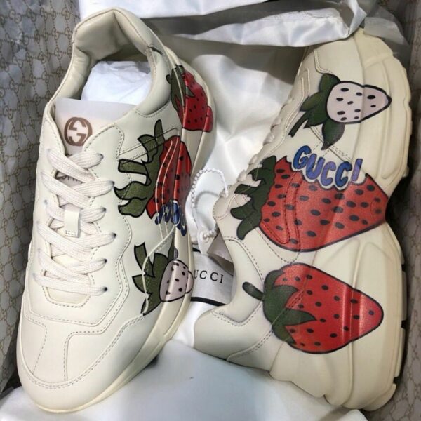 Gucci Rhyton Strawberry Print Dad Sneakers ?576963Spring/Summer 2019 Collection, Off White Women Shoes