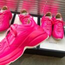 Gucci Rhyton Unisex Dad Sneakers ??524991Spring/Summer 2019 Collection, Neon Pink Women Shoes