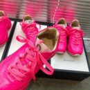Gucci Rhyton Unisex Dad Sneakers ??524991Spring/Summer 2019 Collection, Neon Pink Women Shoes